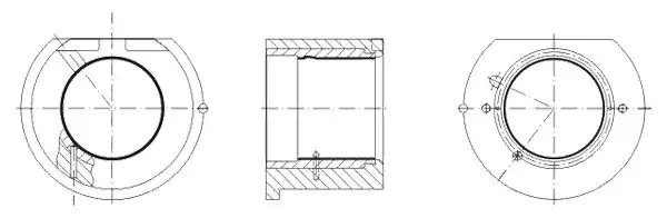 jf28 Die plate engineering drawing with front and sectional views