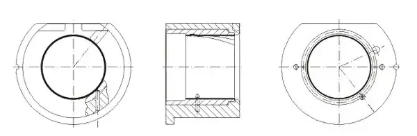 jf29 Die plate engineering drawing with sectional dimensions