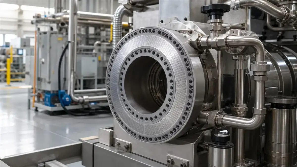 Pelletizer die plate heating connections and piping