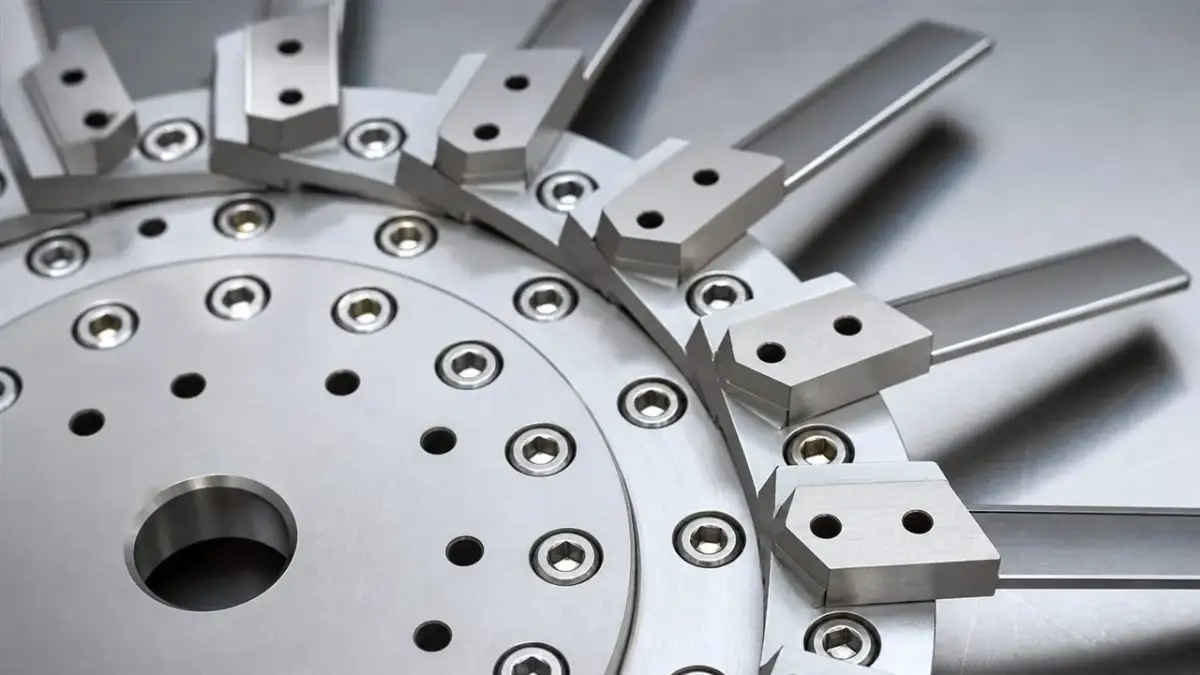Pelletizing knife blades and cutter hub detail