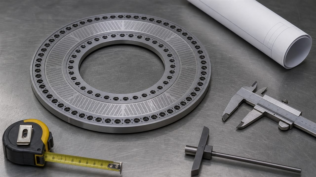 Replacement die plate measurement and drawing preparation