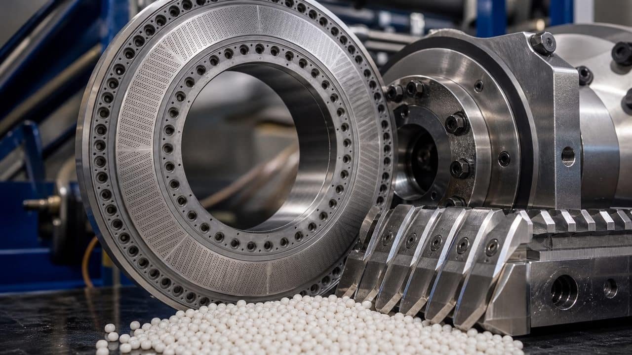 Die plate and cutter system for pellet quality