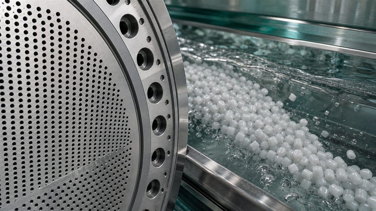 Pelletizer die plate hole design and uniform plastic pellets