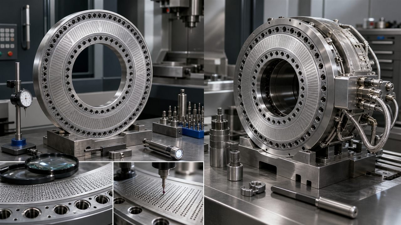 Precision repair work for a pelletizer die plate