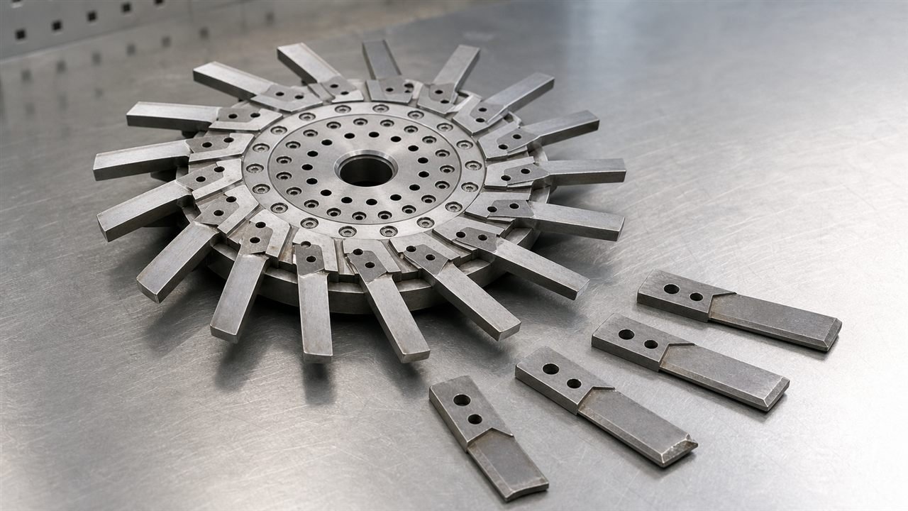 Underwater pelletizer knife and die plate producing polymer pellets